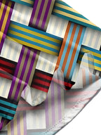 Oceanlyte Men's Printed Colorful Geometric Stripes Print Long Sleeve Shirt with Chest Pocket