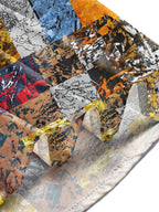 Oceanlyte Men's Vintage Style Abstract Patchwork Print Long Sleeve Shirt with Chest Pocket