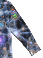 Oceanlyte Men's Graphic Cosmic Space Nebula Print Long Sleeve Shirt with Chest Pocket