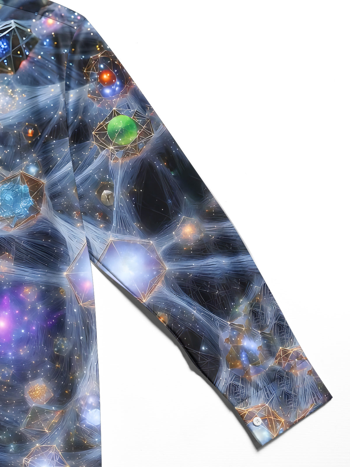 Oceanlyte Men's Graphic Cosmic Space Nebula Print Long Sleeve Shirt with Chest Pocket