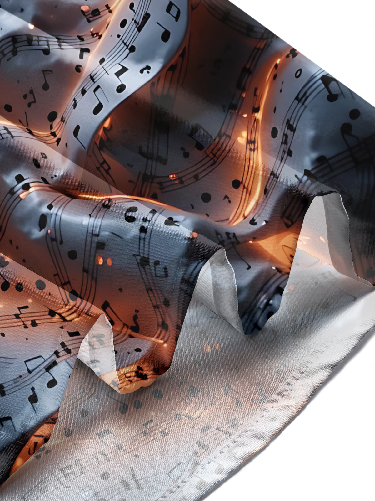 Oceanlyte Men's Graphic Musical Notes Print Long Sleeve Shirt with Chest Pocket