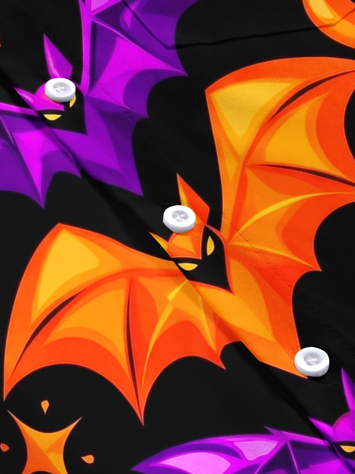 Oceanlyte Men's Halloween Bats And Crescent Moons Print Short Sleeve Shirt with Chest Pocket