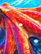 Oceanlyte Men's Hawaiian Octopus And Coral Reef Print Short Sleeve Shirt with Chest Pocket