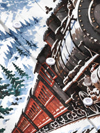 Oceanlyte Men's Short Sleeve Shirt - Vintage Steam Train In Snowy Mountain Landscape Print with Chest Pocket