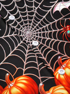 Oceanlyte Men's Short Sleeve Shirt - Halloween Pumpkins Bats Spiders And Spiderwebs Print with Chest Pocket