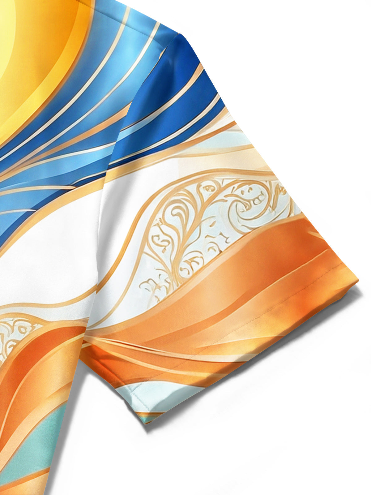 Oceanlyte Men's Printed Abstract Colorful Waves Print Short Sleeve Shirt with Chest Pocket