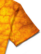 Oceanlyte Men's Printed Autumn Leaf Print Leaf Vein Pattern Short Sleeve Shirt with Chest Pocket