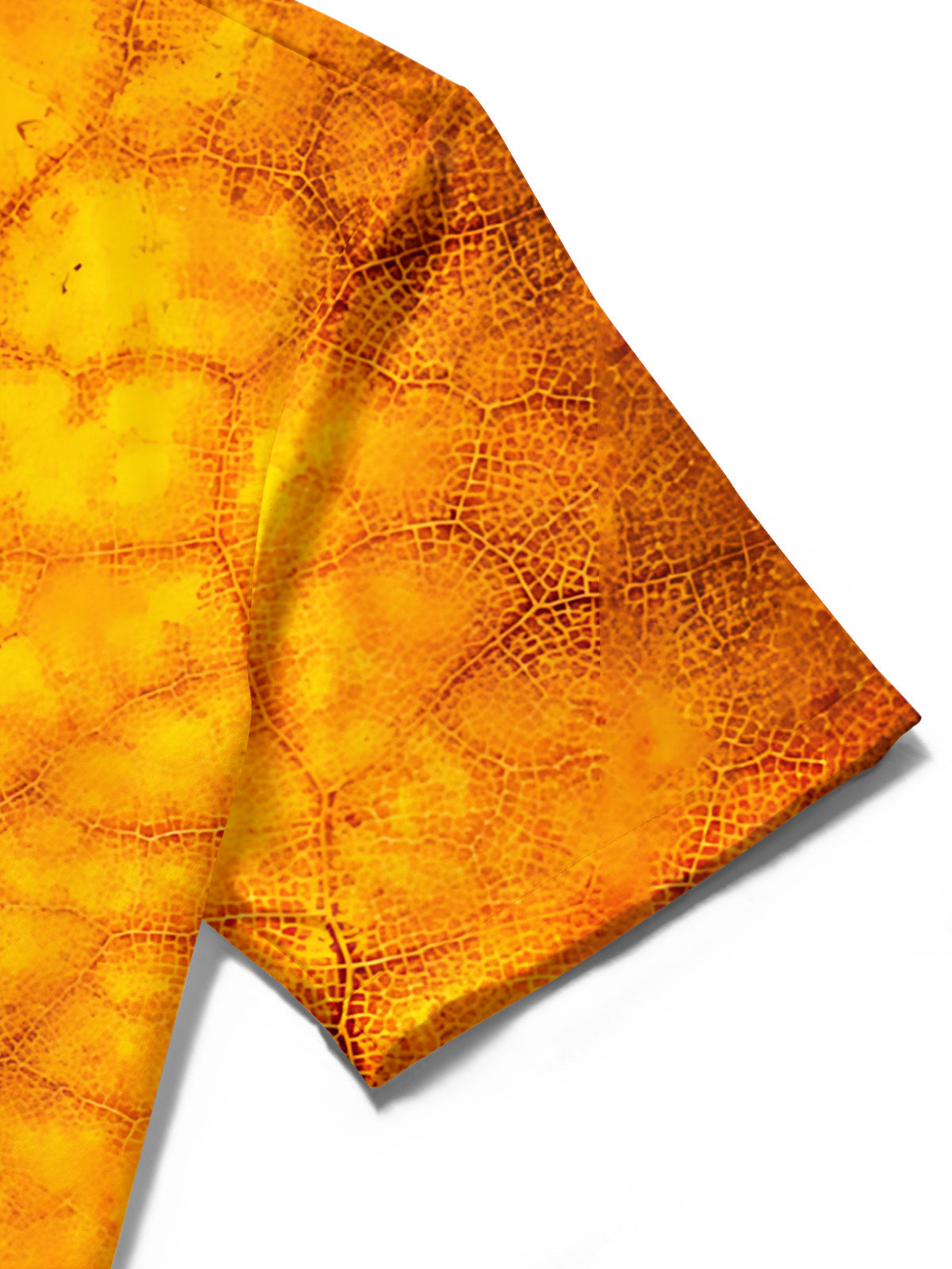 Oceanlyte Men's Printed Autumn Leaf Print Leaf Vein Pattern Short Sleeve Shirt with Chest Pocket