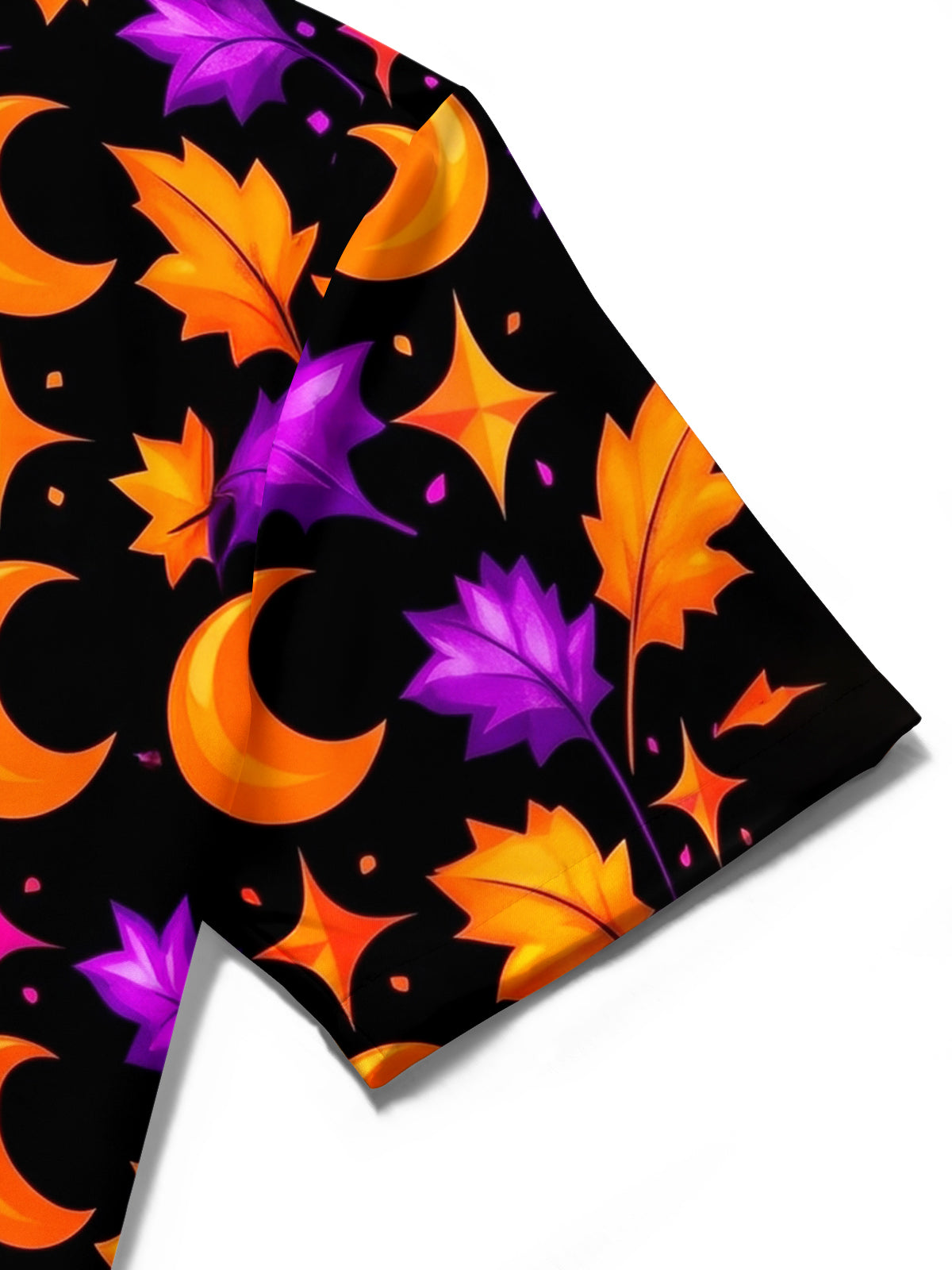 Oceanlyte Men's Halloween Bats And Crescent Moons Print Short Sleeve Shirt with Chest Pocket