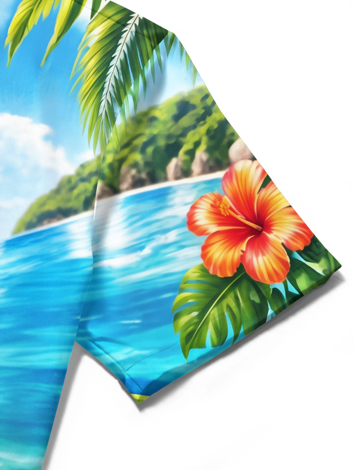 Oceanlyte Men's Monkey With Tropical Fruits And Drinks Print Short Sleeve Shirt with Chest Pocket