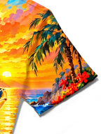 Oceanlyte Men's Hawaiian Sea Turtle Print Short Sleeve Shirt with Chest Pocket