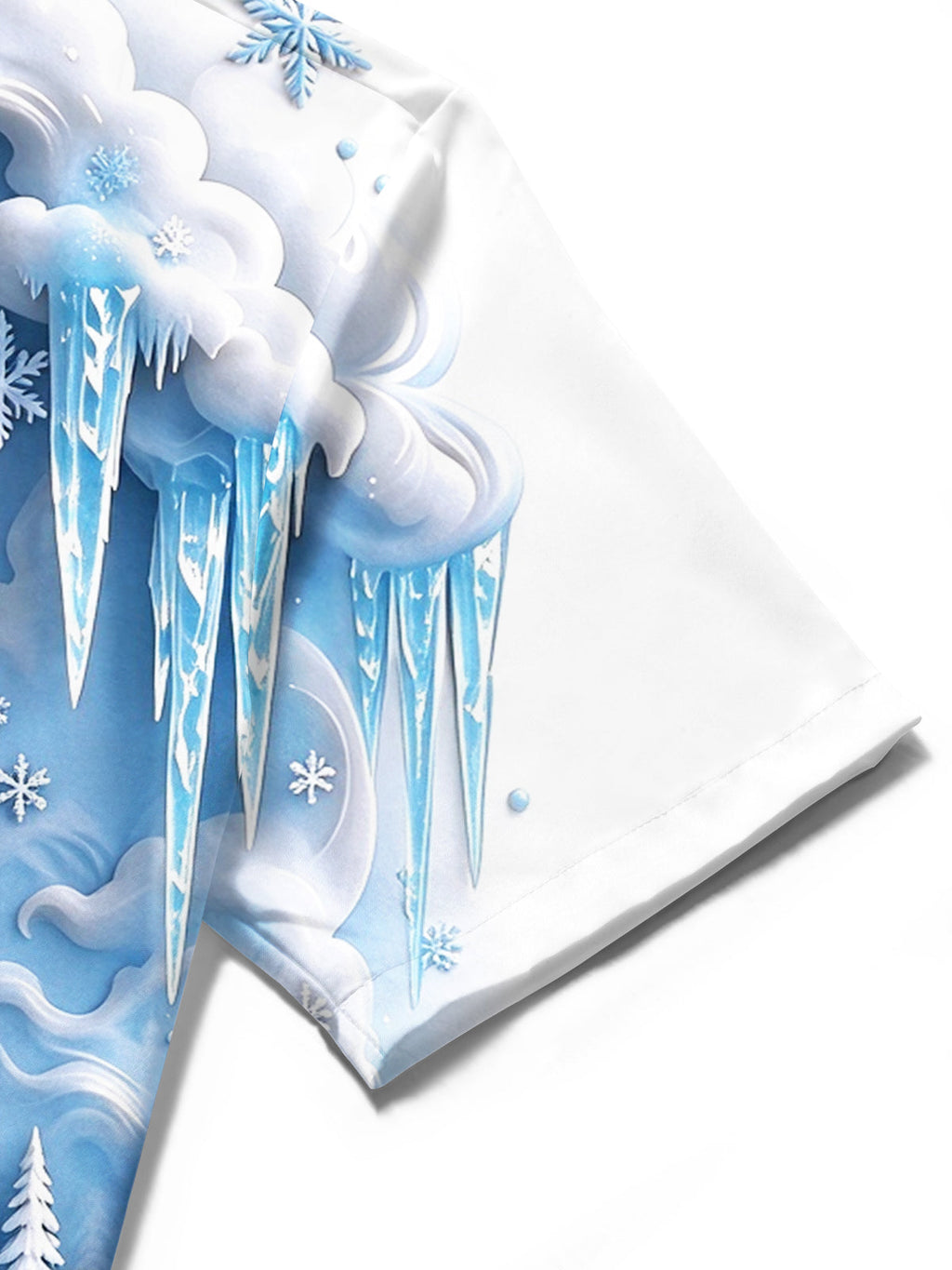 Oceanlyte Men's Graphic Ice Castle And Winter Landscape Print Short Sleeve Shirt with Chest Pocket