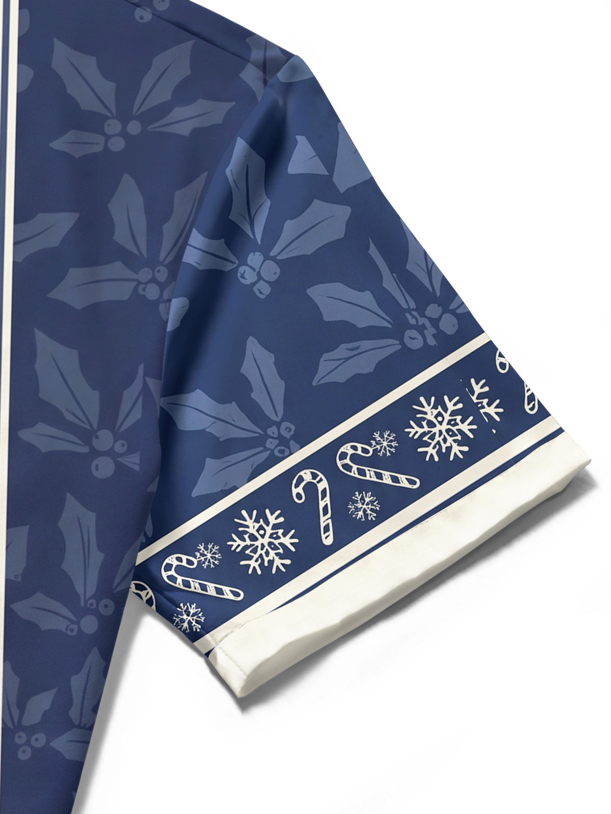 Oceanlyte Men's Short Sleeve Shirt - Christmas Trees Snowflakes Gift Boxes And Poinsettias Print with Chest Pocket