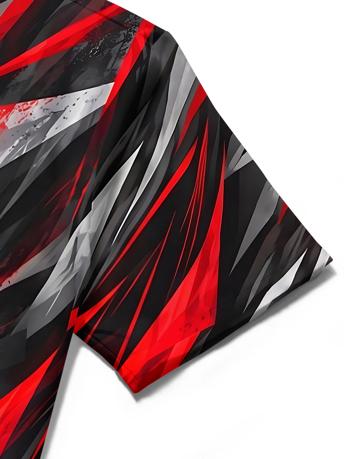 Oceanlyte Men's Abstract Geometric Jagged Lines Print Short Sleeve Shirt with Chest Pocket