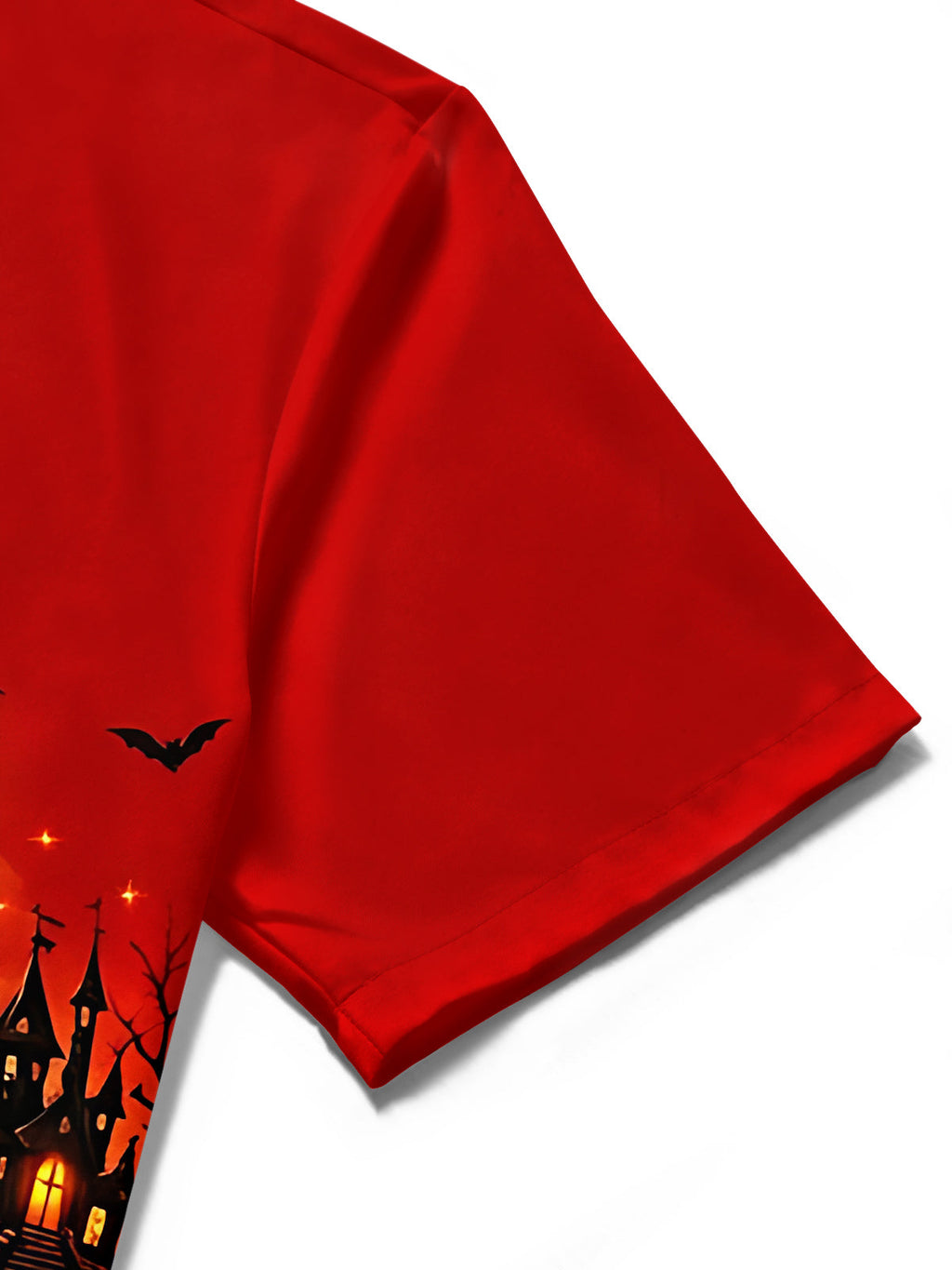 Oceanlyte Men's Graphic Halloween Witch And Pumpkins Print Short Sleeve Shirt with Chest Pocket