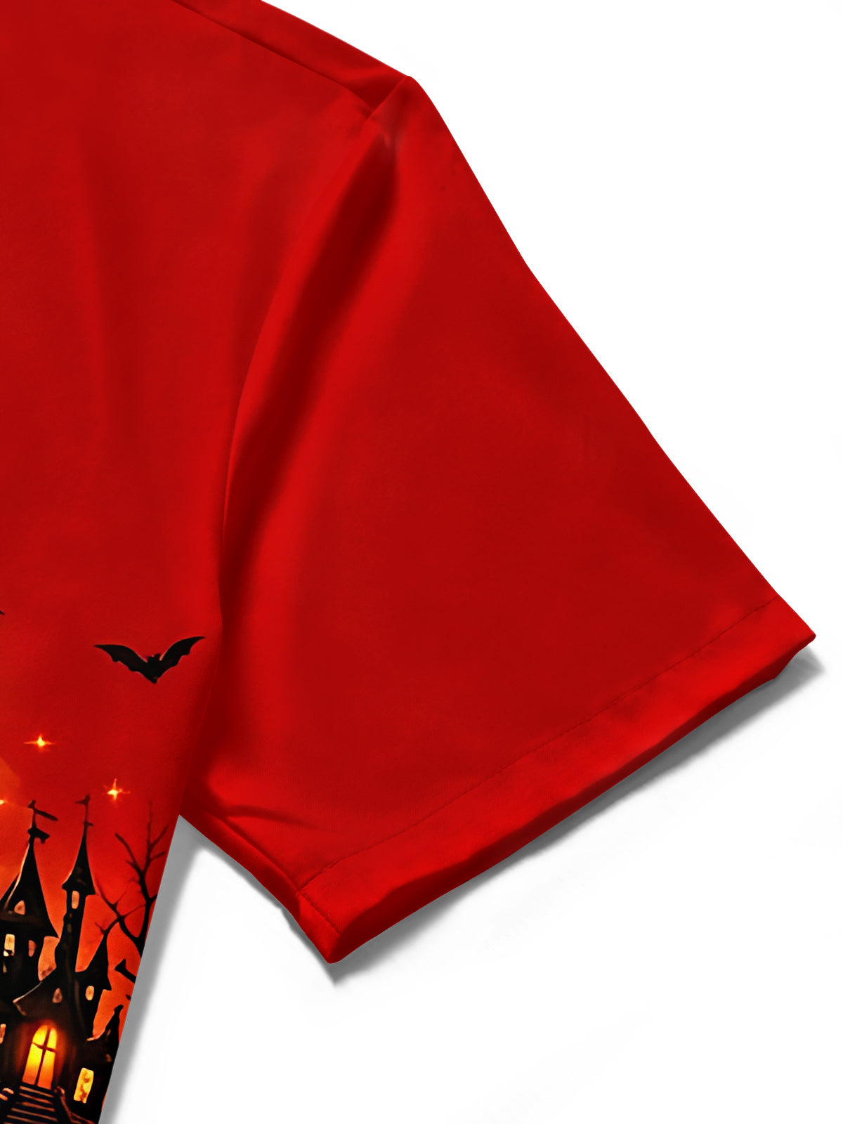 Oceanlyte Men's Graphic Halloween Witch And Pumpkins Print Short Sleeve Shirt with Chest Pocket