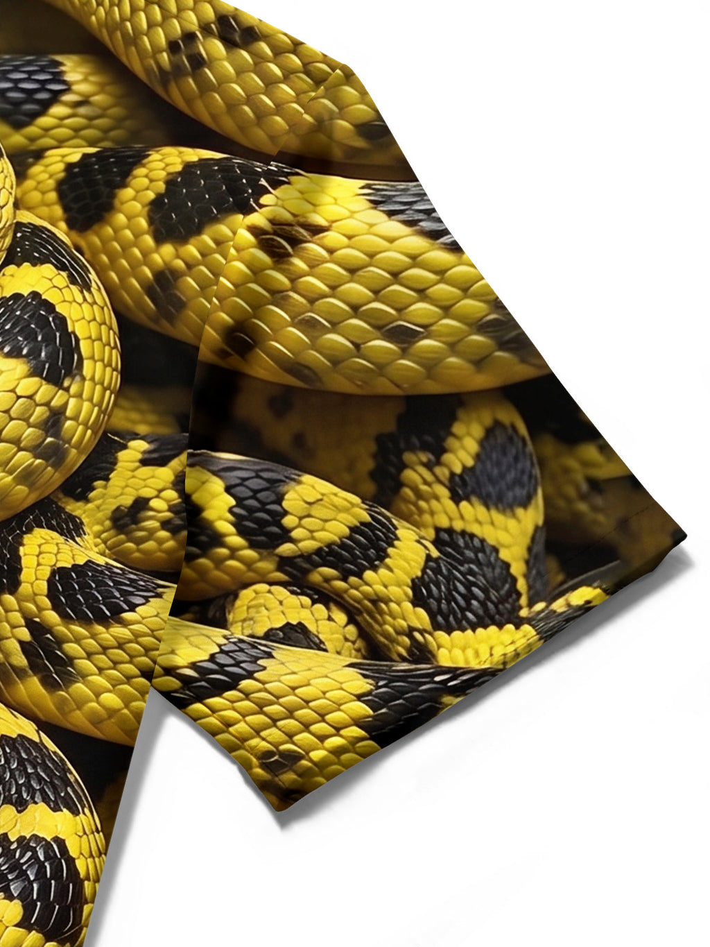 Oceanlyte Men's Printed Yellow Black Snake Print Short Sleeve Shirt with Chest Pocket