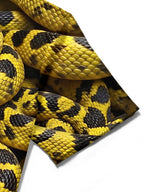 Oceanlyte Men's Printed Yellow Black Snake Print Short Sleeve Shirt with Chest Pocket