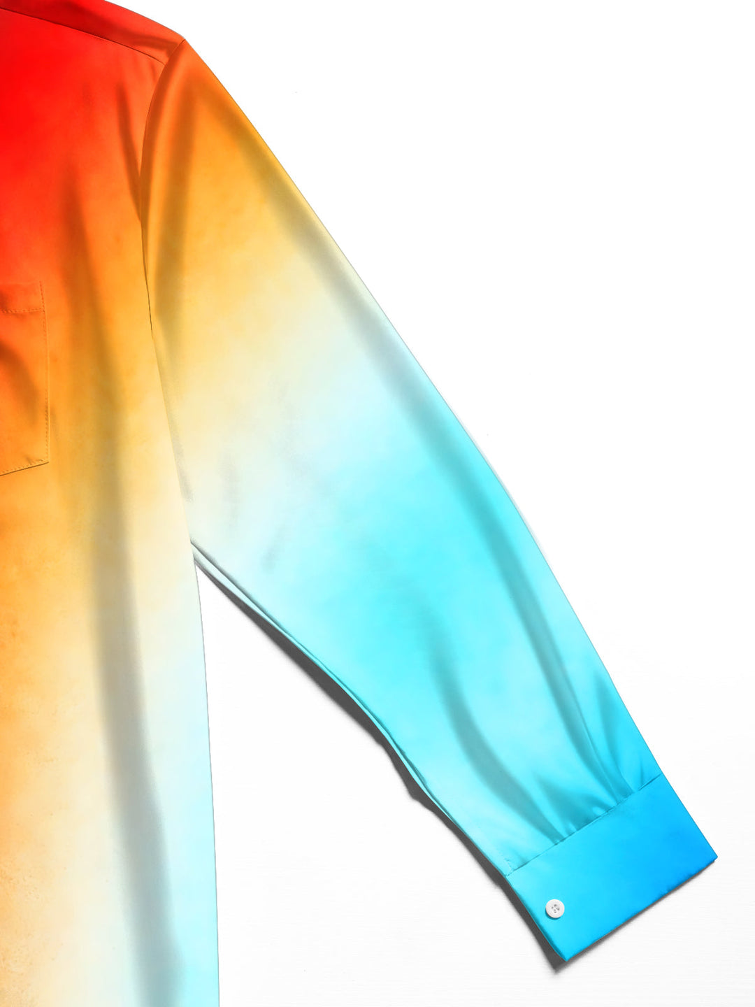 Oceanlyte Men's Printed Gradient Sunset Colors Print Long Sleeve Shirt with Chest Pocket