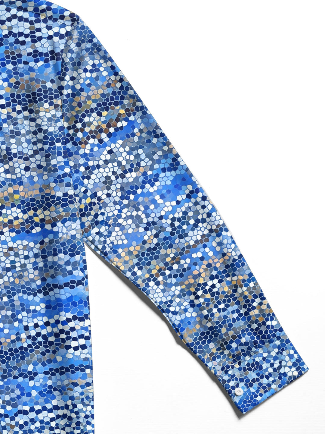 Oceanlyte Men's Patterned Mosaic Tile Pattern Long Sleeve Shirt with Chest Pocket