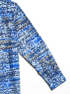 Oceanlyte Men's Patterned Mosaic Tile Pattern Long Sleeve Shirt with Chest Pocket