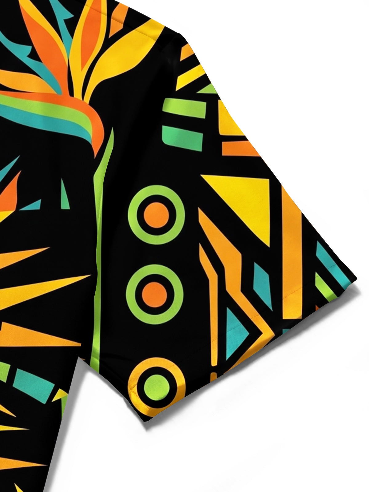 Oceanlyte Men's Hawaiian Geometric Palm Tree Print Short Sleeve Shirt with Chest Pocket