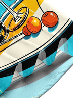Oceanlyte Men's Cocktail Drink Graphic Print Short Sleeve Button Down Shirt with Chest Pocket