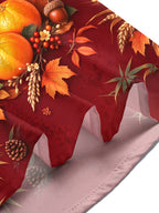 Oceanlyte Men's Short Sleeve Shirt - Thanksgiving Harvest Cornucopia With Wheat And Autumn Leaves Print with Chest Pocket