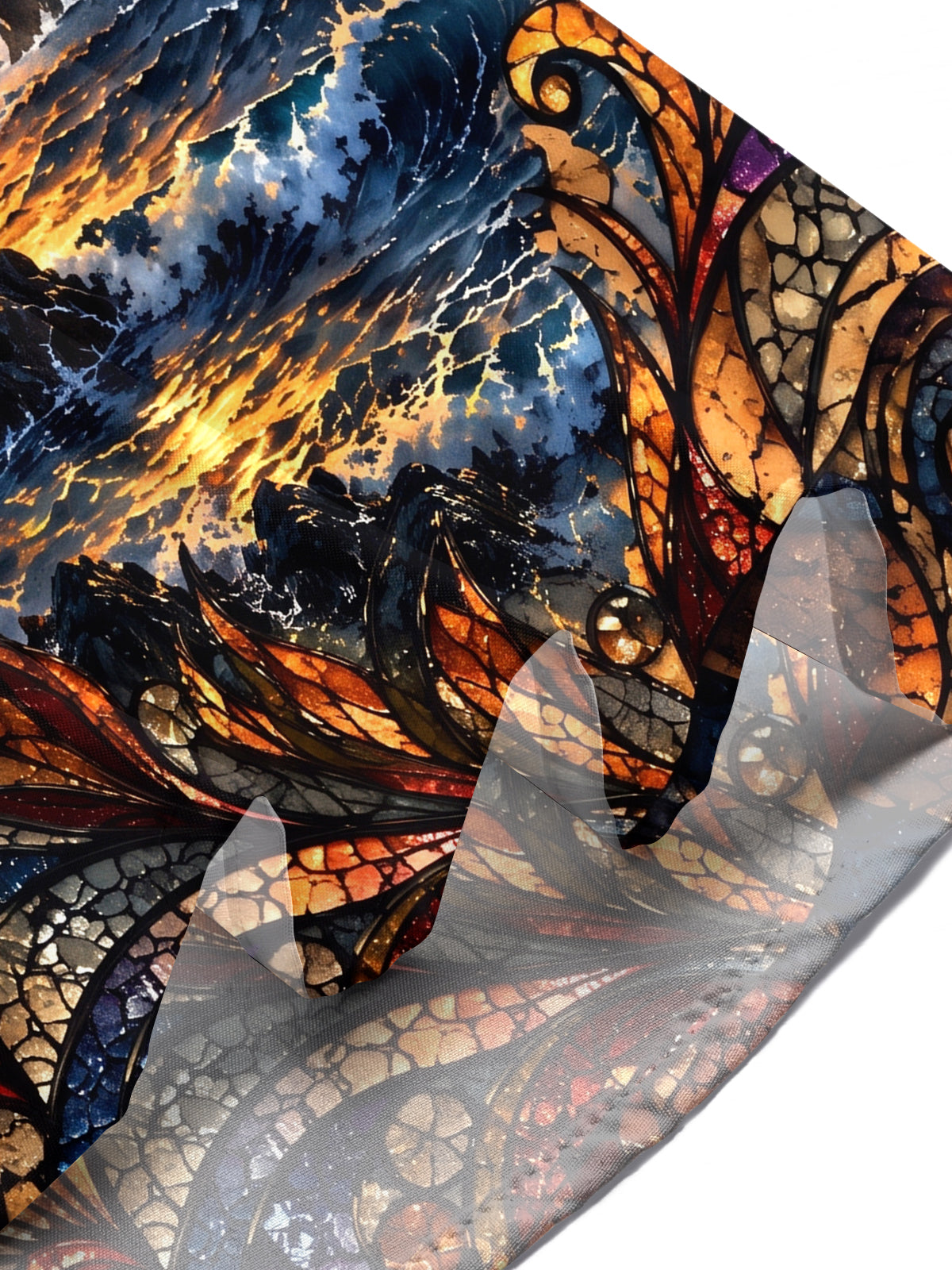 Oceanlyte Men's Hawaiian Lighthouse And Ocean Sunset Print Short Sleeve Shirt with Chest Pocket