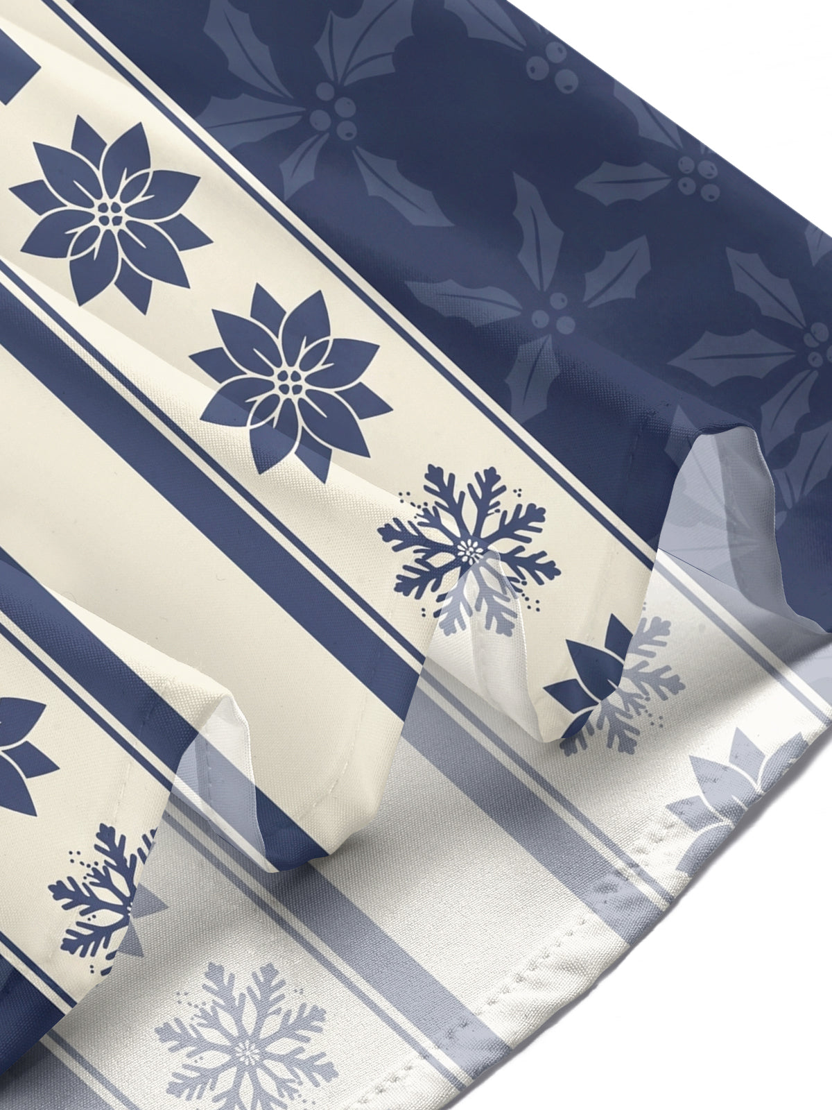 Oceanlyte Men's Short Sleeve Shirt - Christmas Trees Snowflakes Gift Boxes And Poinsettias Print with Chest Pocket