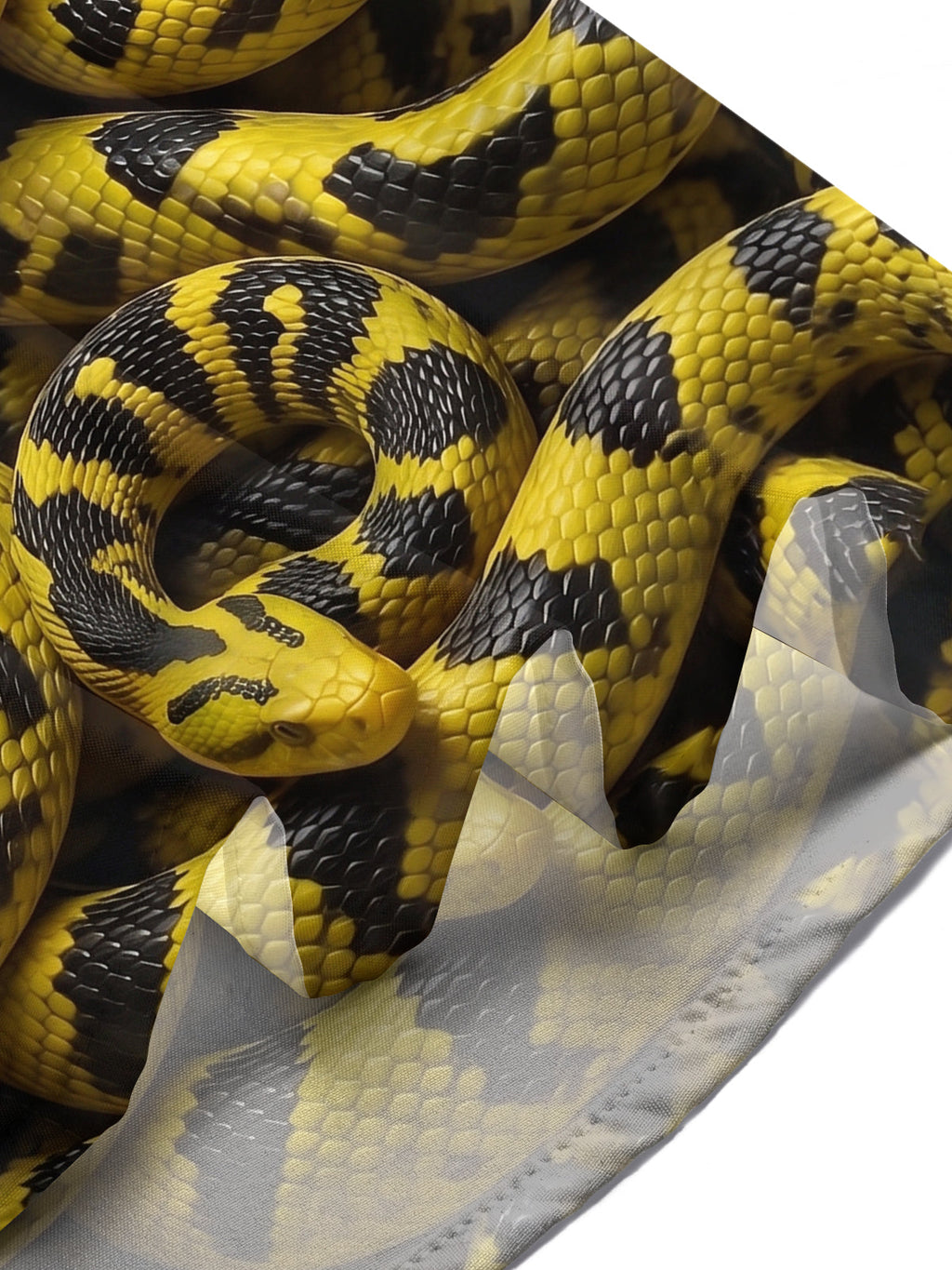 Oceanlyte Men's Printed Yellow Black Snake Print Short Sleeve Shirt with Chest Pocket