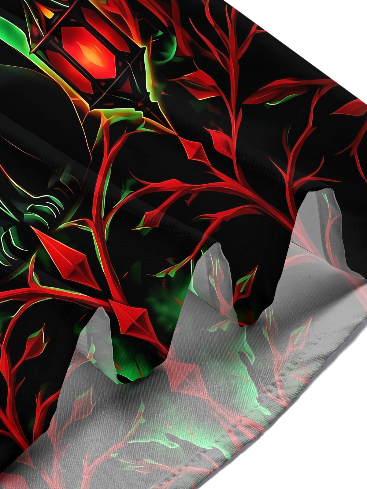 Oceanlyte Men's Short Sleeve Shirt - Halloween Black Cat With Green Moon And Red Lanterns Print with Chest Pocket