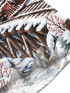 Oceanlyte Men's Short Sleeve Shirt - Vintage Steam Train In Snowy Mountain Landscape Print with Chest Pocket