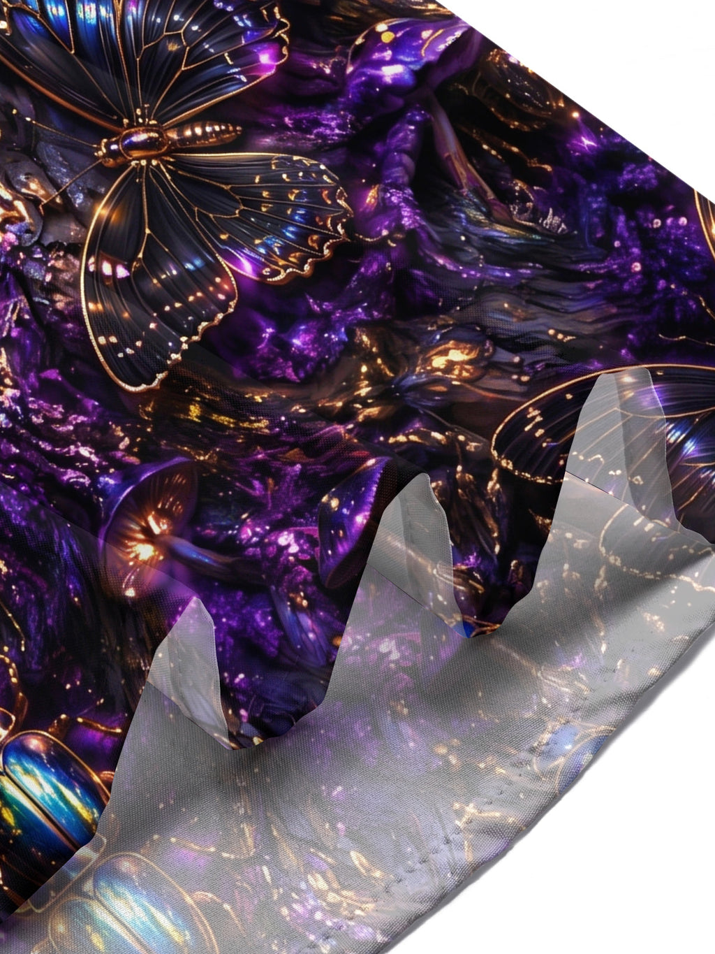 Oceanlyte Men's Short Sleeve Shirt - Iridescent Beetles Butterflies And Spiders Print with Chest Pocket
