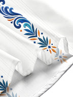 Oceanlyte Men's Geometric Floral And Sunburst Pattern Short Sleeve Shirt with Chest Pocket