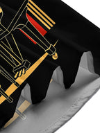 Oceanlyte Men's Retro Piano Player Print Grand Piano Print Short Sleeve Shirt with Chest Pocket