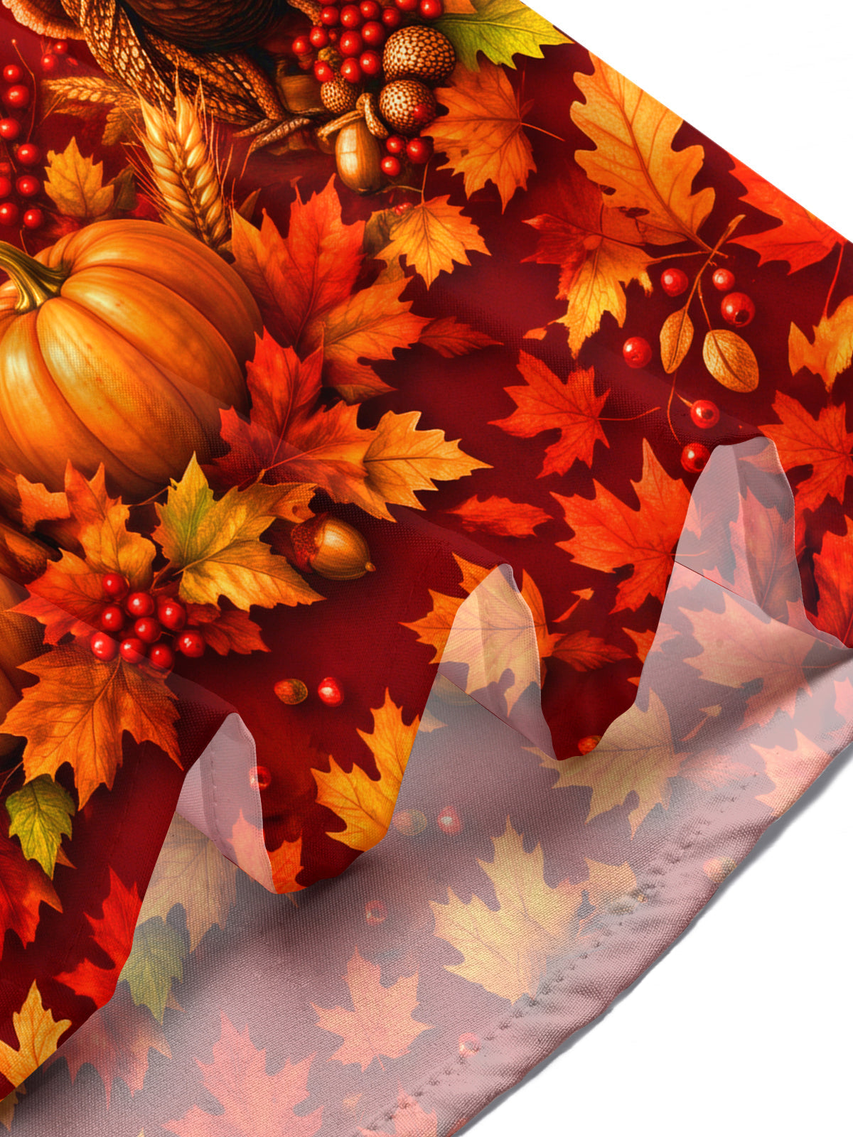Oceanlyte Men's Short Sleeve Stand Collar Shirt - Thanksgiving Colorful Parrot And Turkeys With Autumn Leaves Print with Chest Pocket