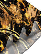 Oceanlyte Men's Short Sleeve Shirt - Abstract Gold And Black Swirls With Splatters Print with Chest Pocket