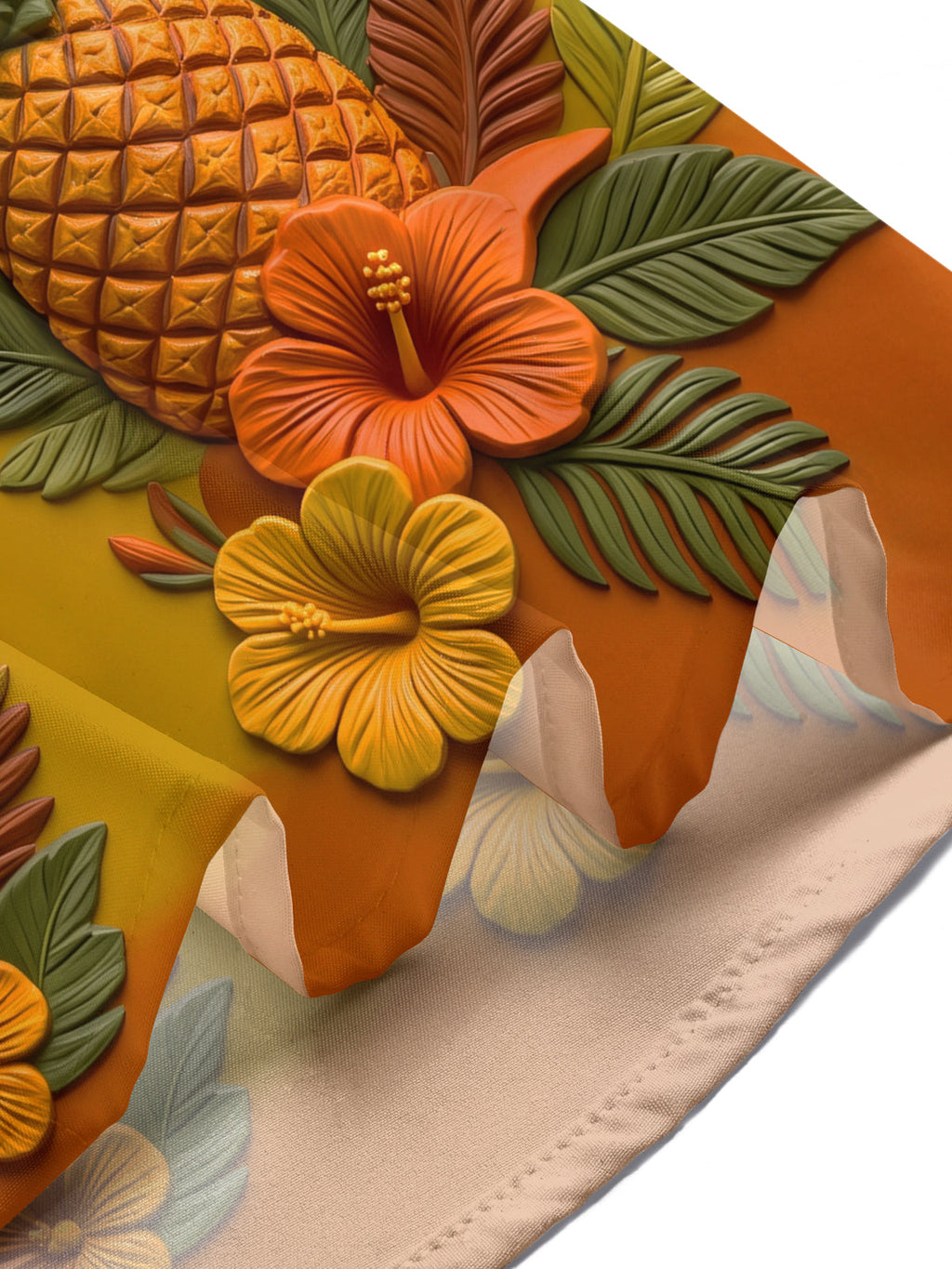 Oceanlyte Men's Hawaiian Palm Trees And Pineapples Print Short Sleeve Shirt with Chest Pocket