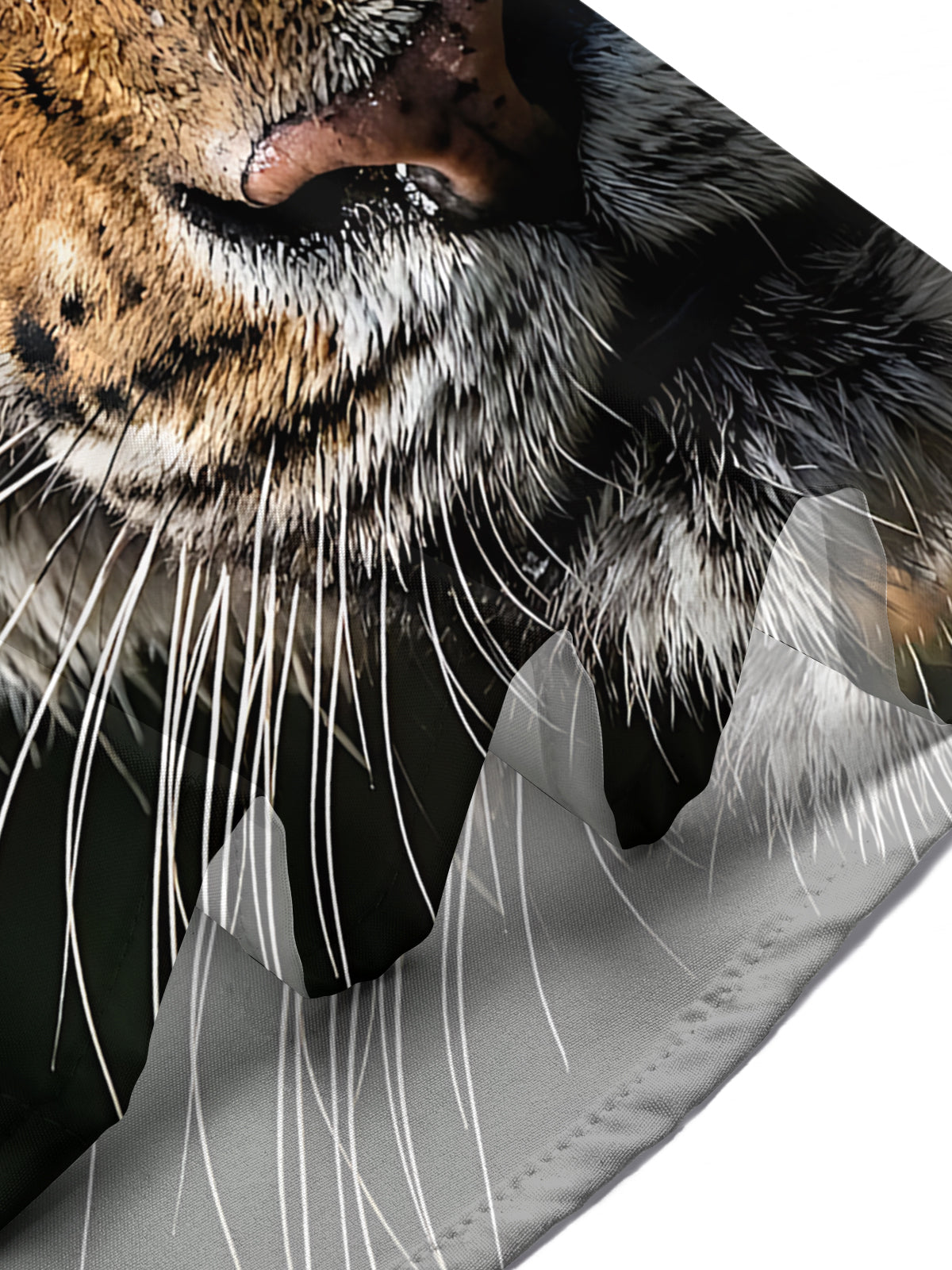 Oceanlyte Men's Hawaiian Tiger Face Print Short Sleeve Shirt with Chest Pocket