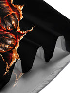 Oceanlyte Men's Short Sleeve Shirt - Black Cat With Red Eyes Bursting Through Fabric Print with Chest Pocket