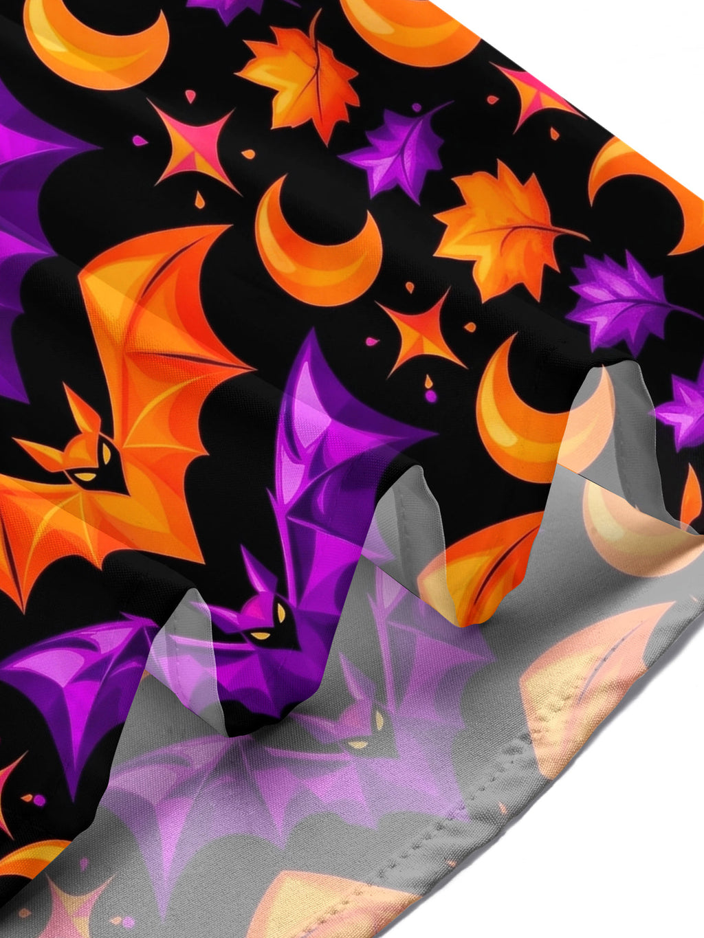 Oceanlyte Men's Halloween Bats And Crescent Moons Print Short Sleeve Shirt with Chest Pocket
