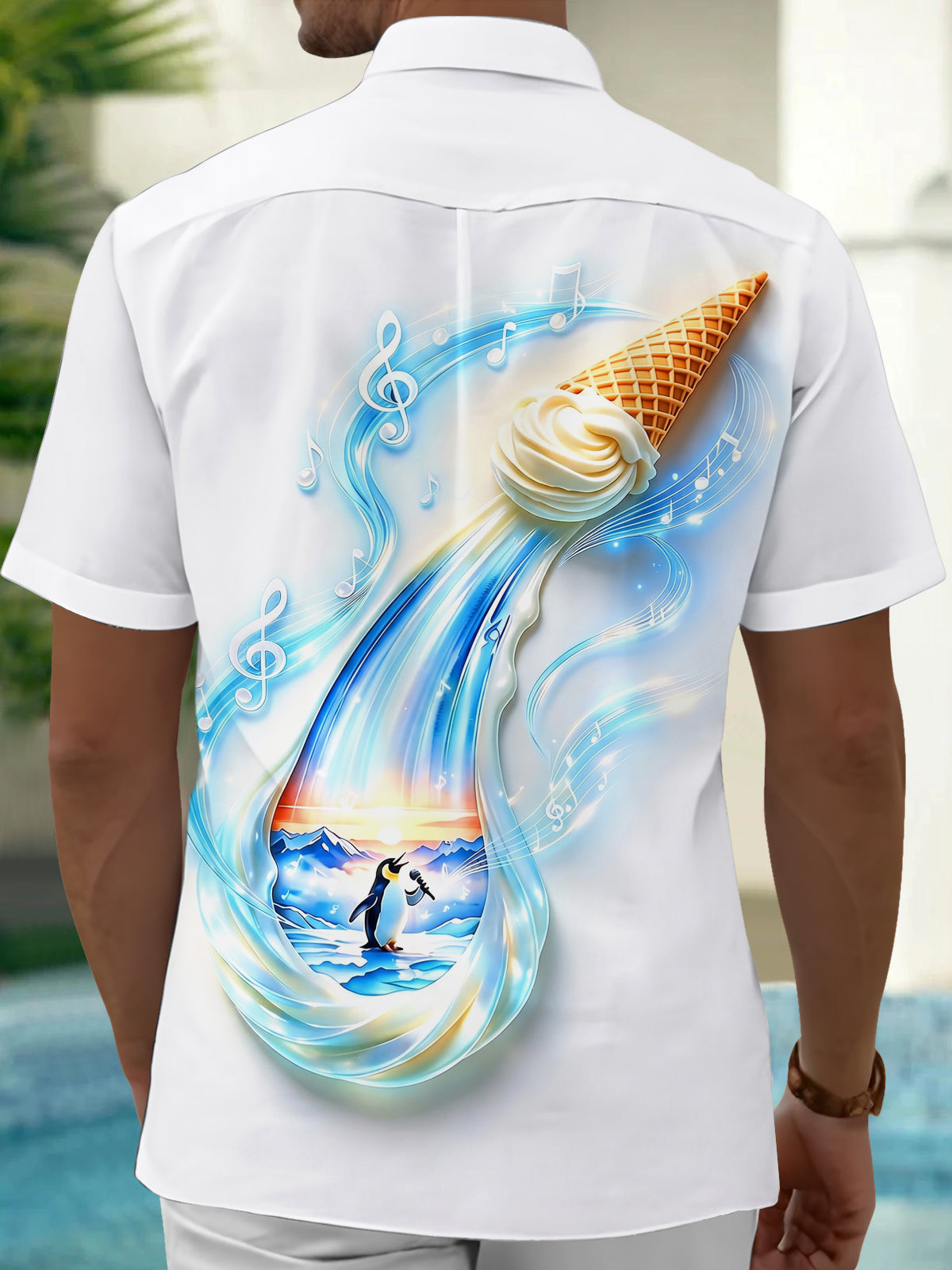 Oceanlyte Men's Graphic Printed Print Casual Print Short Sleeve Shirt with Chest Pocket