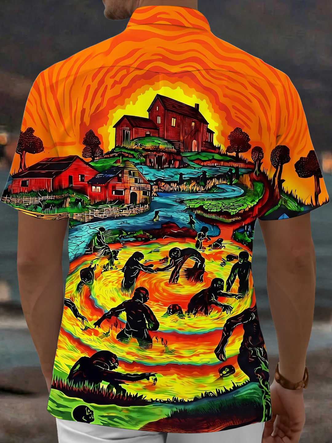Oceanlyte Vintage Dark Skull Men's Pocket Short Sleeve Shirts