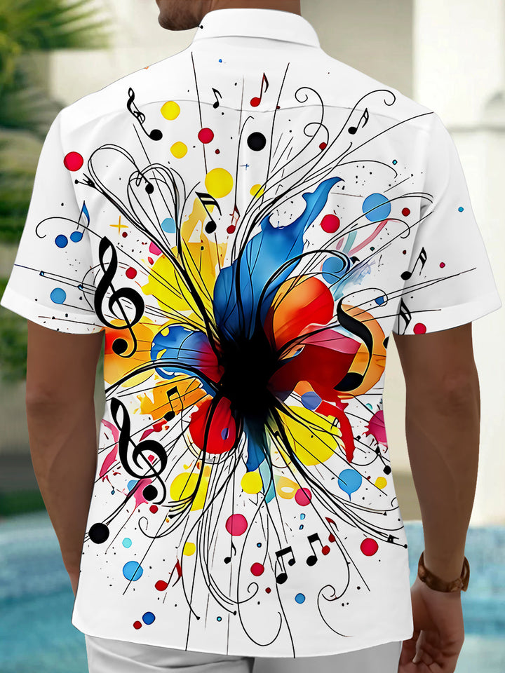 Oceanlyte Men's Graphic Colorful Butterfly Print Short Sleeve Shirt with Chest Pocket