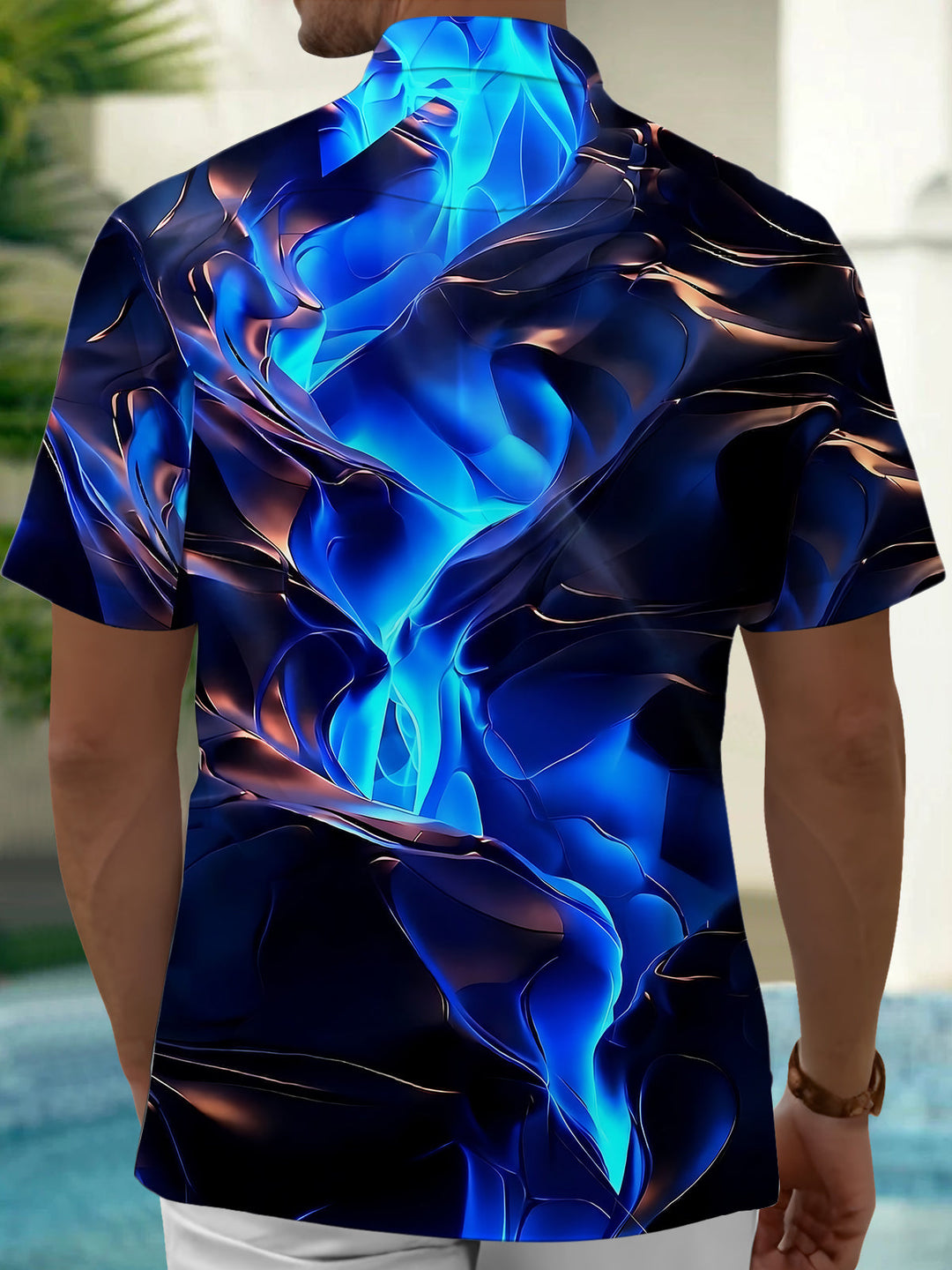 Abstract Men's Pocket Short Sleeve Shirts