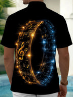 Oceanlyte Musical Notes Short Sleeve Shirt with Chest Pocket