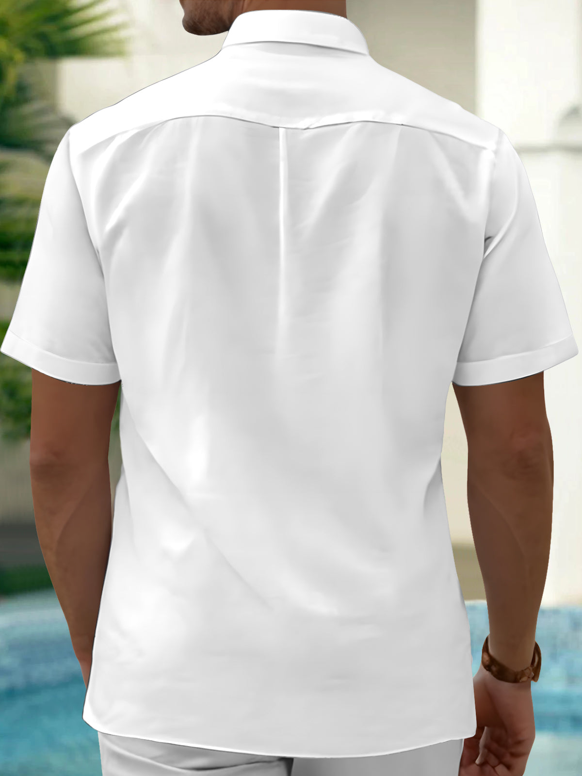 Oceanlyte Men's Graphic Snowflake Print Vintage Train Print Short Sleeve Shirt with Chest Pocket