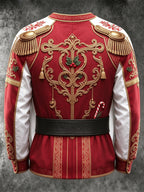 Oceanlyte Men's Long Sleeve Hoodie - Military Uniform With Christmas Elements Print