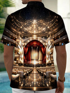Oceanlyte Men's 3D Opera House Interior Print Short Sleeve Shirt with Chest Pocket